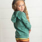 Kids Sage Ruffle Hoodie and Rainbow Stripe Leggings Fall Set