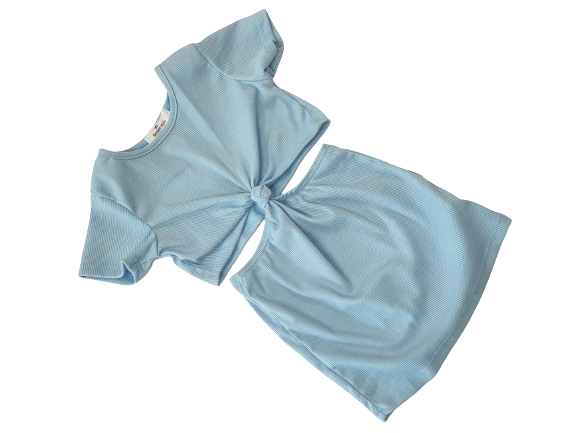 RIBBED KNOT SPRING DRESS