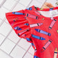 Girls Colorful Crayon Ruffle Flare Dress for back to school
