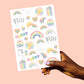 Pastel Rainbow Party Foil Kids Temporary Tattoos, Bday Favor