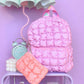 Quilted Scrunchies Mini Backpack with Coin Purse