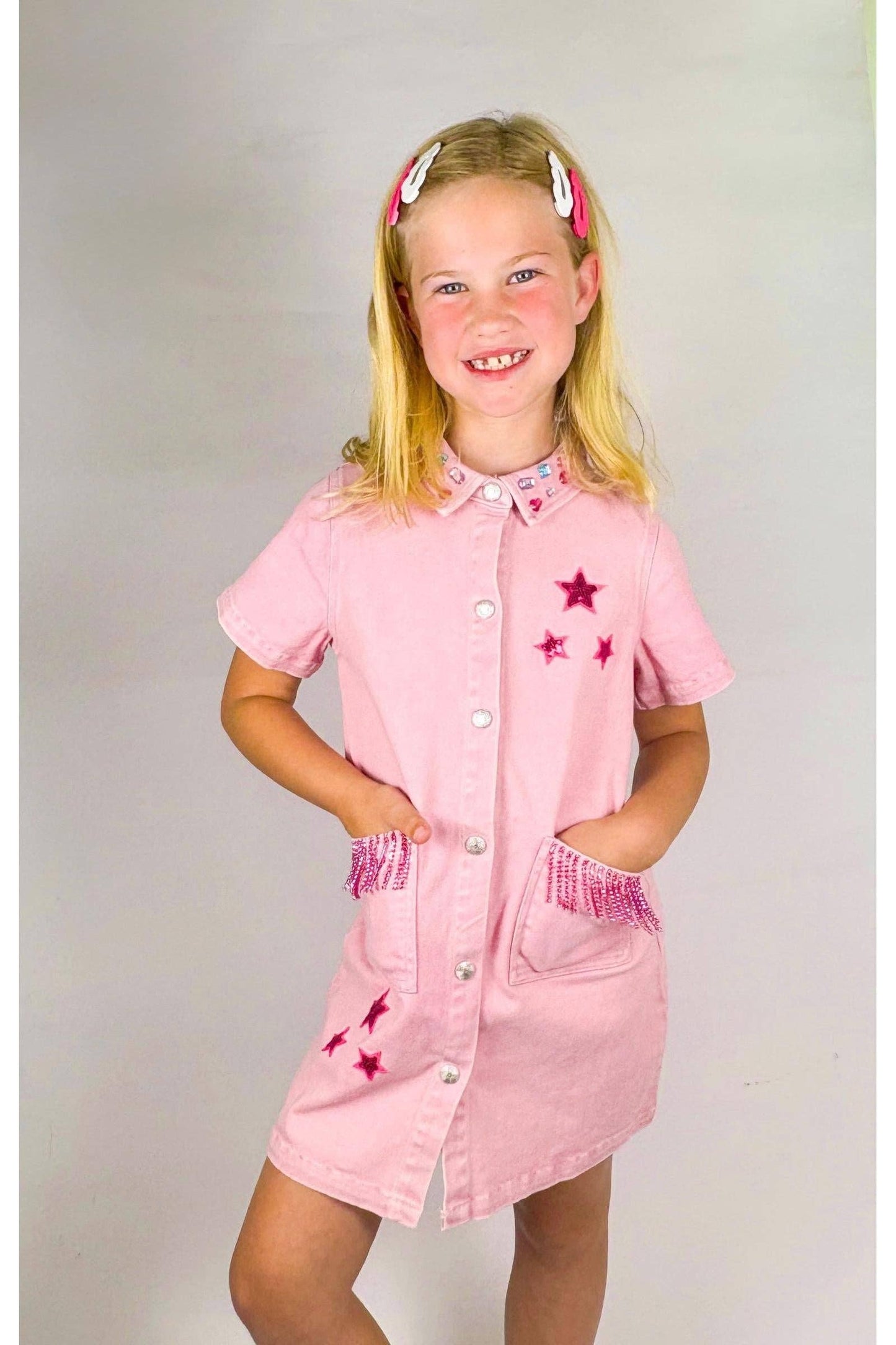 Pink Denim Dress