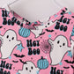 Halloween Pink Hey Boo Ghose Print Girl Twirl Dress