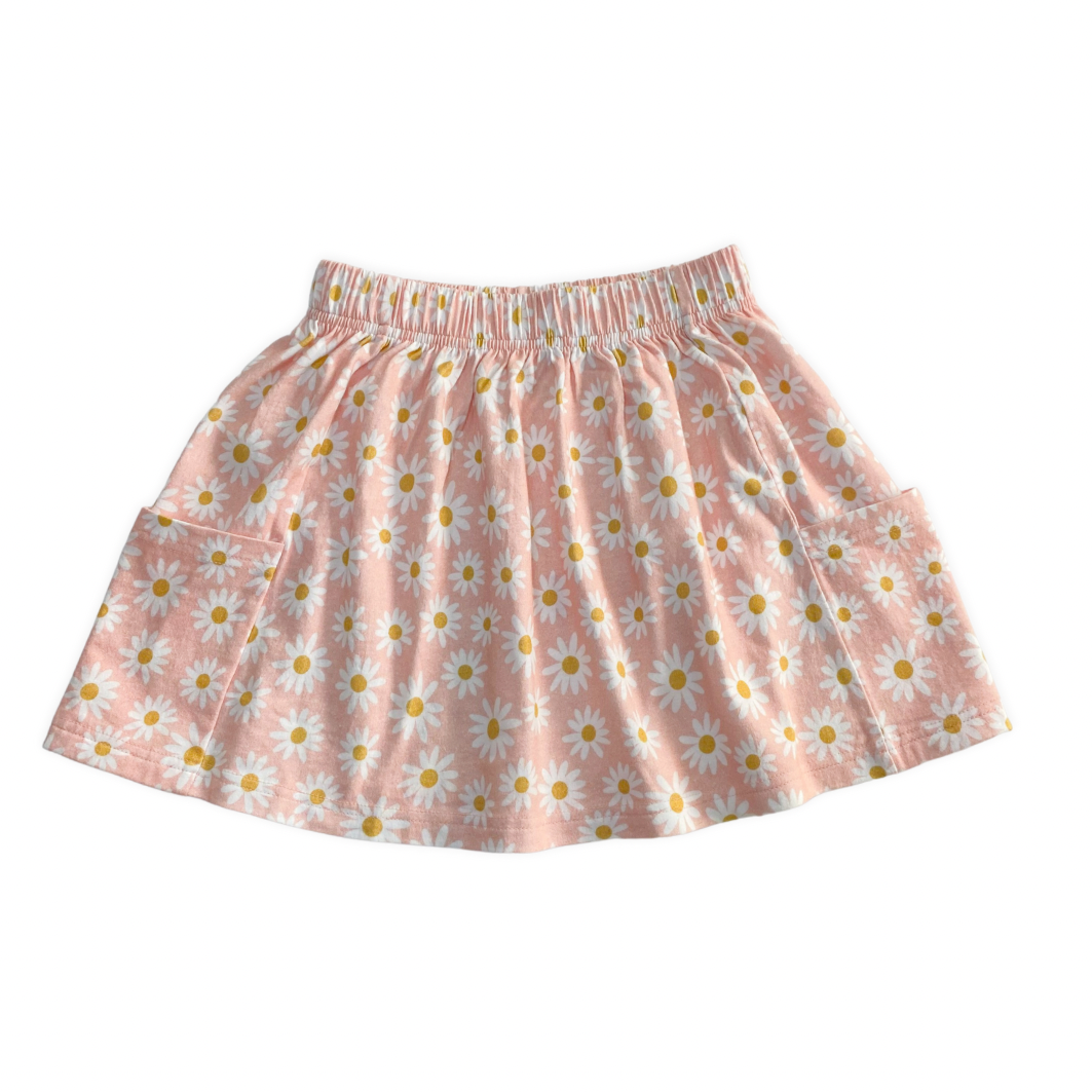 Pink Daisy Pocket Skirt