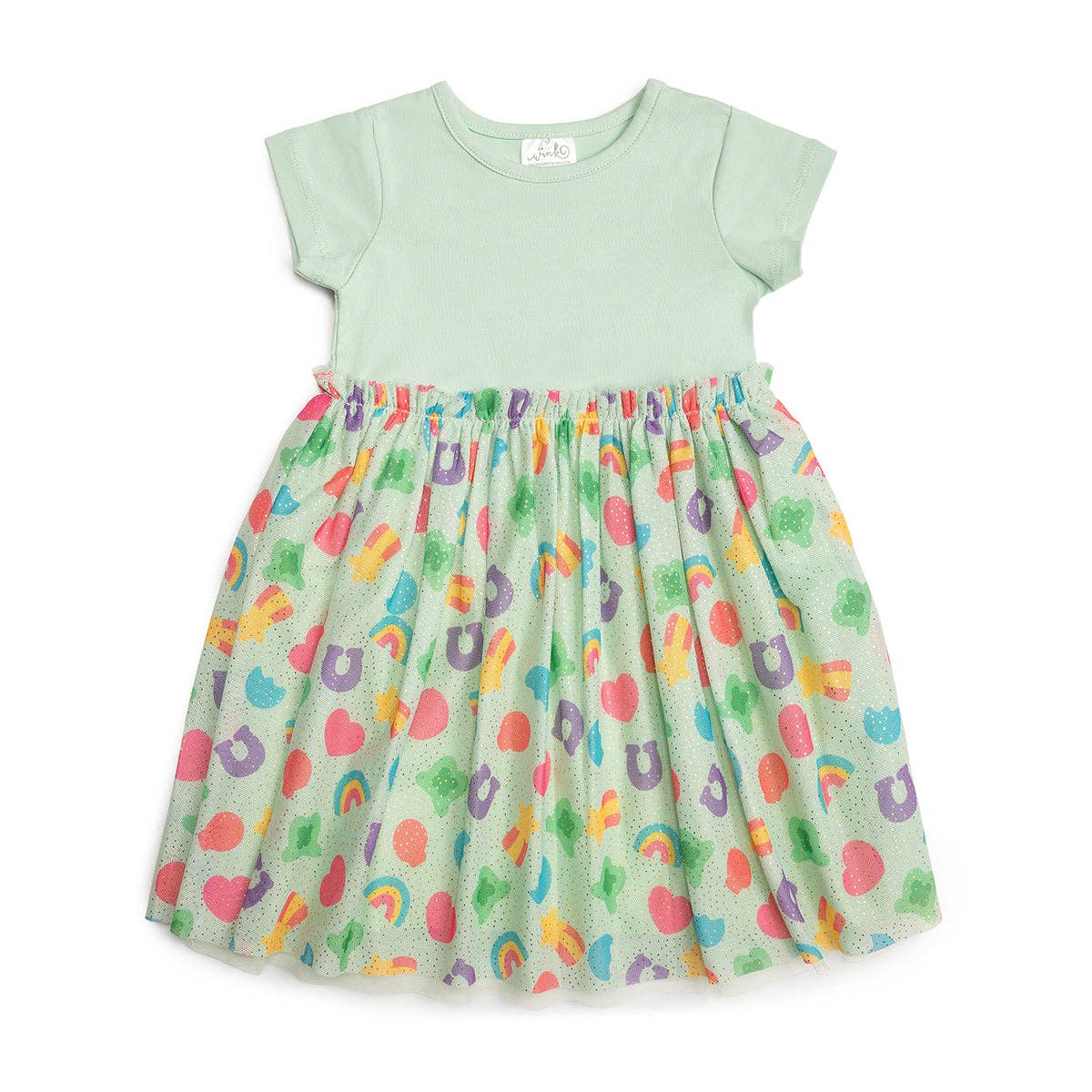 Lucky Charm St. Patrick's Day Short Sleeve Tutu Dress - Kids