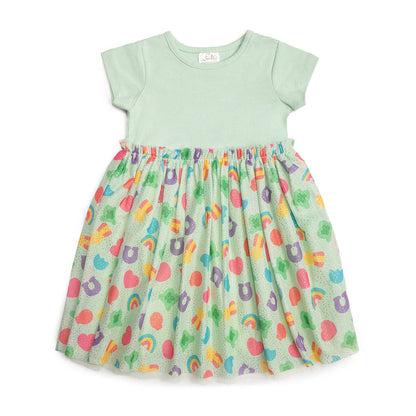 Lucky Charm St. Patrick's Day Short Sleeve Tutu Dress - Kids