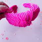 Hot Pink Ribbed Knotted Headband for Girls & Women