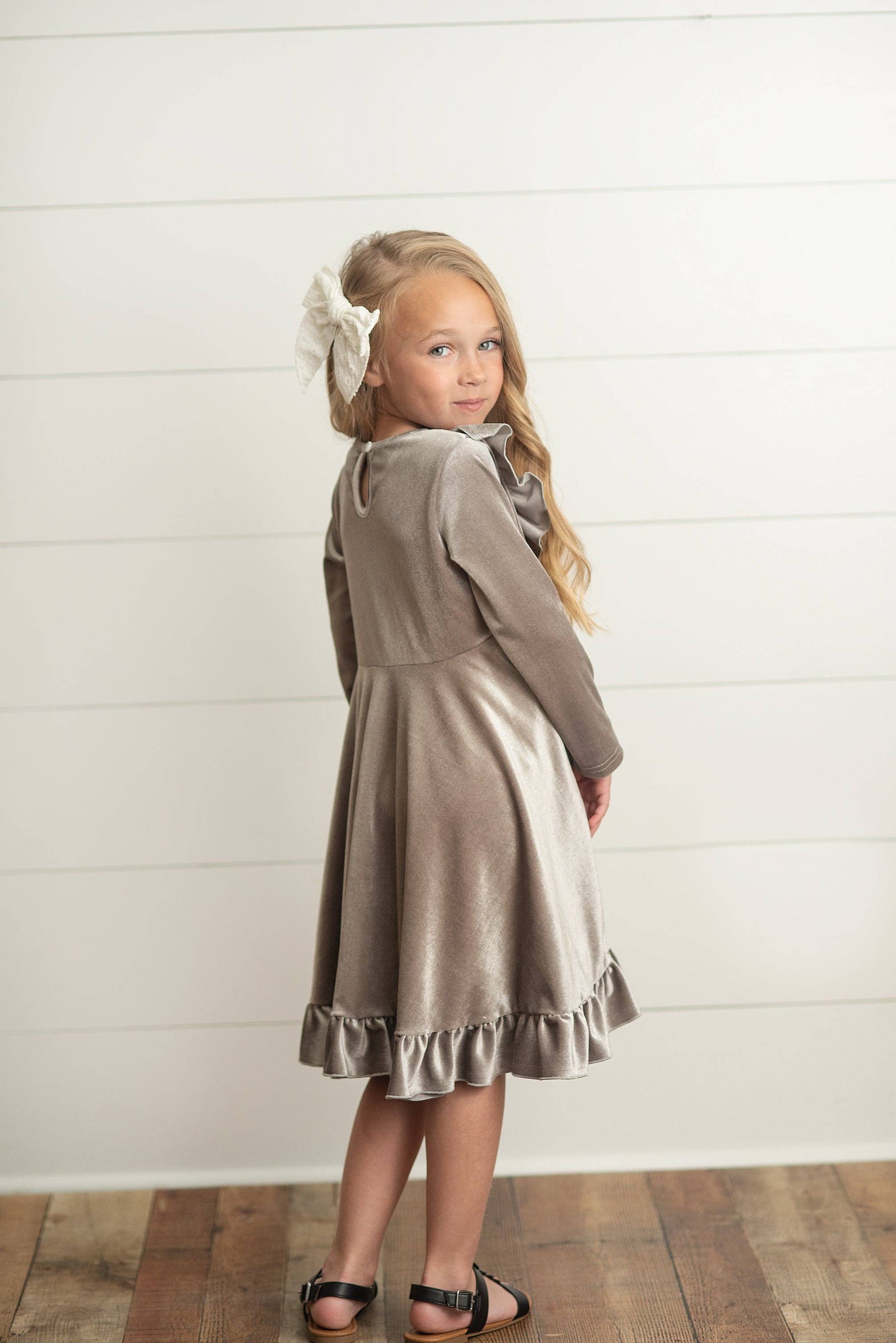 light grey velvet dress Camille Grey Velvet Dress
