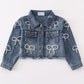 Girl pearl denim jacket