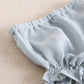 Baby girl dress with aquamarine briefs ceremony