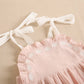 Girl's Strapless Dress in Bambula Fabric with Embroidery