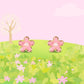 Pink Fancy Flower Cutie Stud Earrings