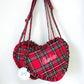 Heart Purse, Red Plaid