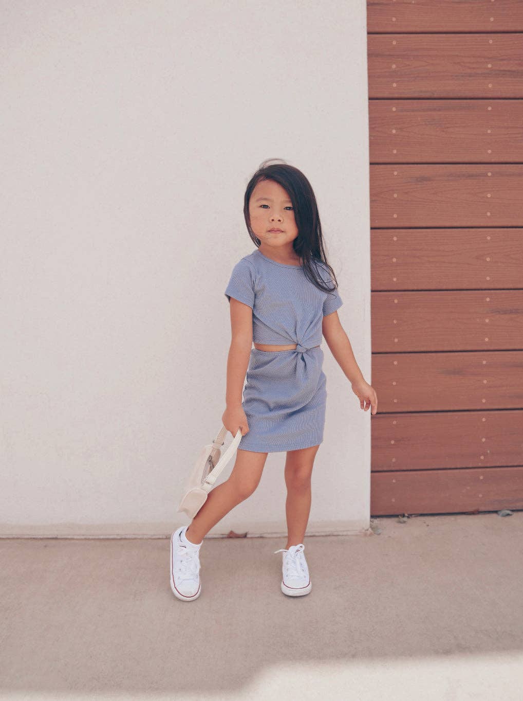 RIBBED KNOT SPRING DRESS