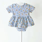 Cotton Peplum Set | Blue Daisy