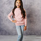 Kids Pink Pom Pom Fall Winter Crew Neck Sweater