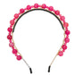 Uneven Marbles Headband - Hot Pink