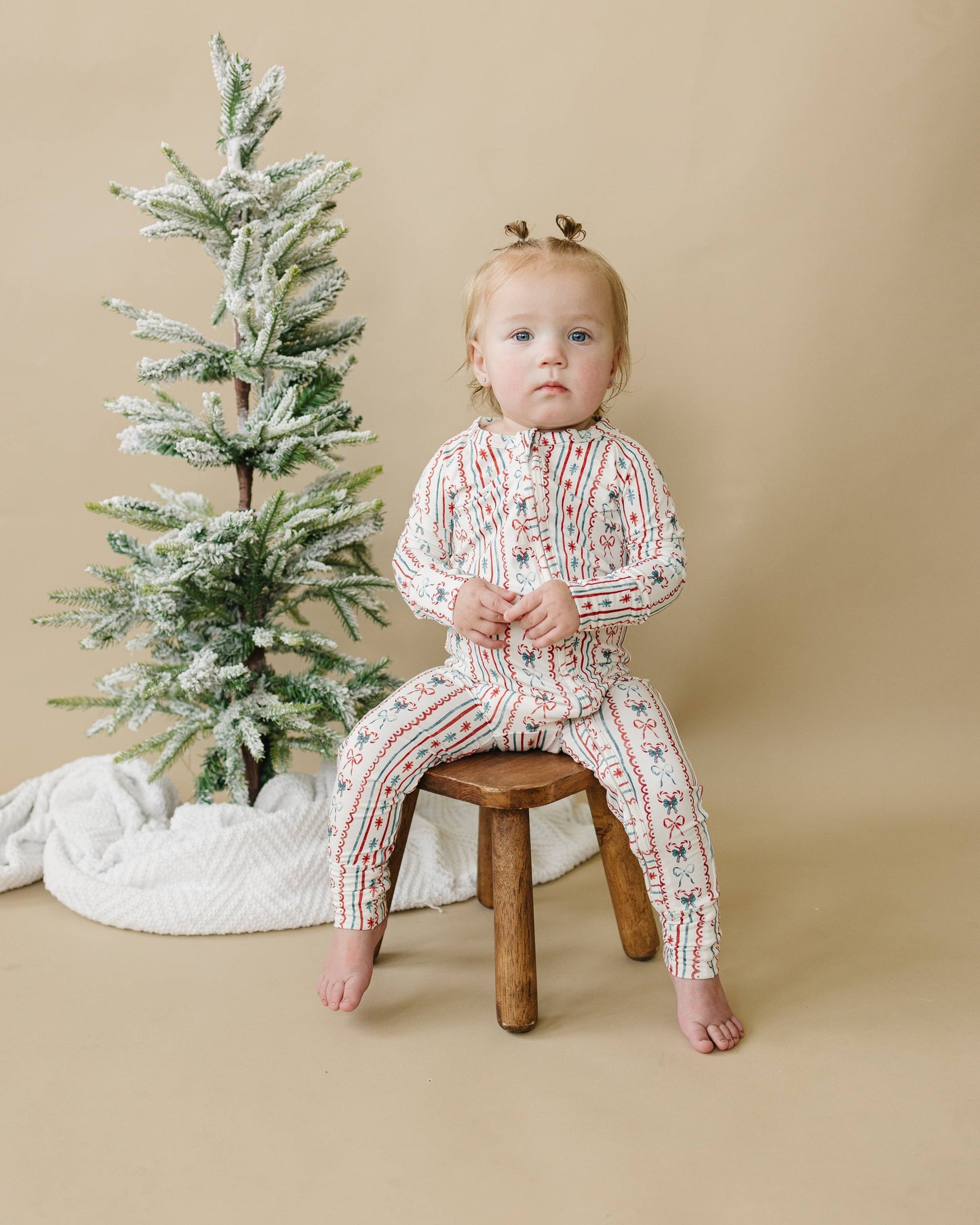 Candy Cane Lane Zippy Romper Christmas Pajamas Baby Girl PJs