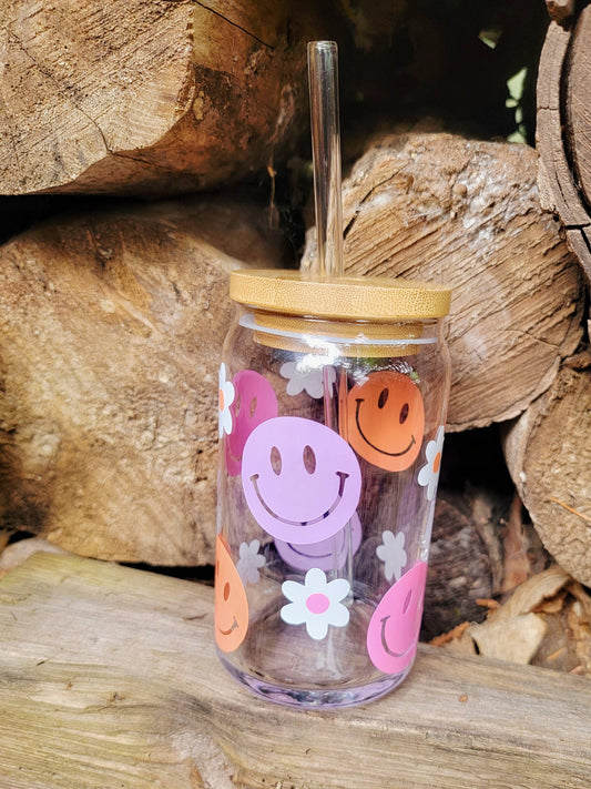 Happy Face Tumbler with Lid, Smiley Face Cup, Smiley Face