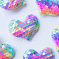 Sequin Hair Clip Set - Rainbow Heart