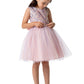 SK887 - multi tone sequin with satin & crystal tulle