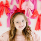 Red Glitter Velvet Bow Headband