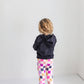 Kids Dark Gray Ruffle Hoodie & Checkered Leggings Fall Set