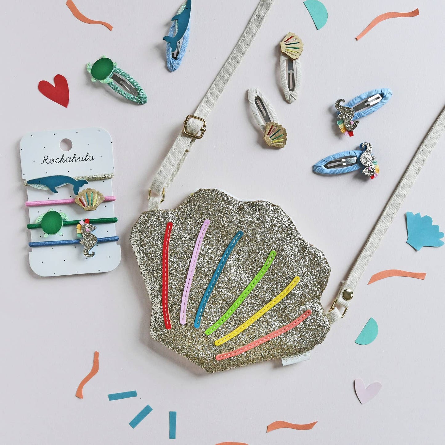 Rainbow Shell Glitter Bag