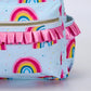 Pink Ruffle Rainbow Printed Backpack