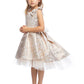 SK806 - pleated luxe jacquard hi-low dress