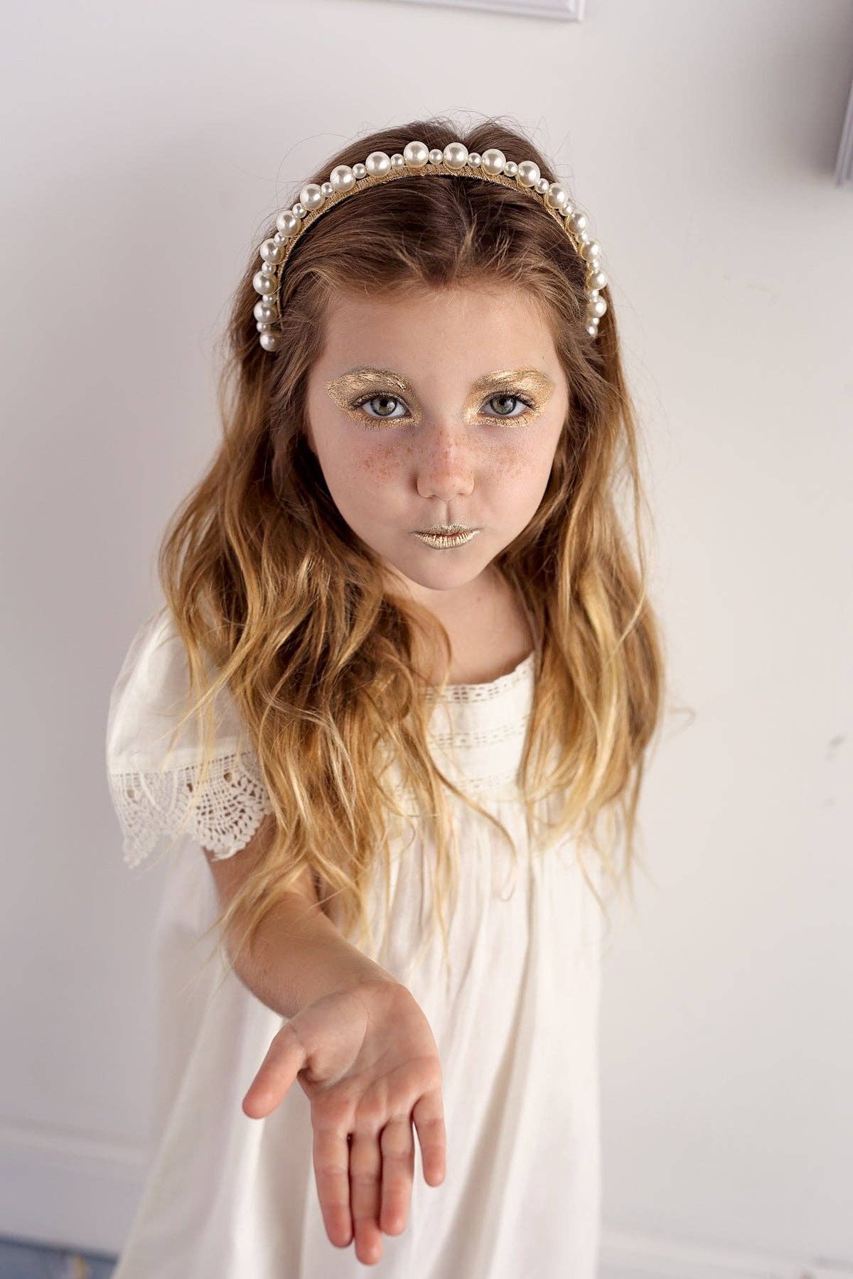 Gold pearl headband