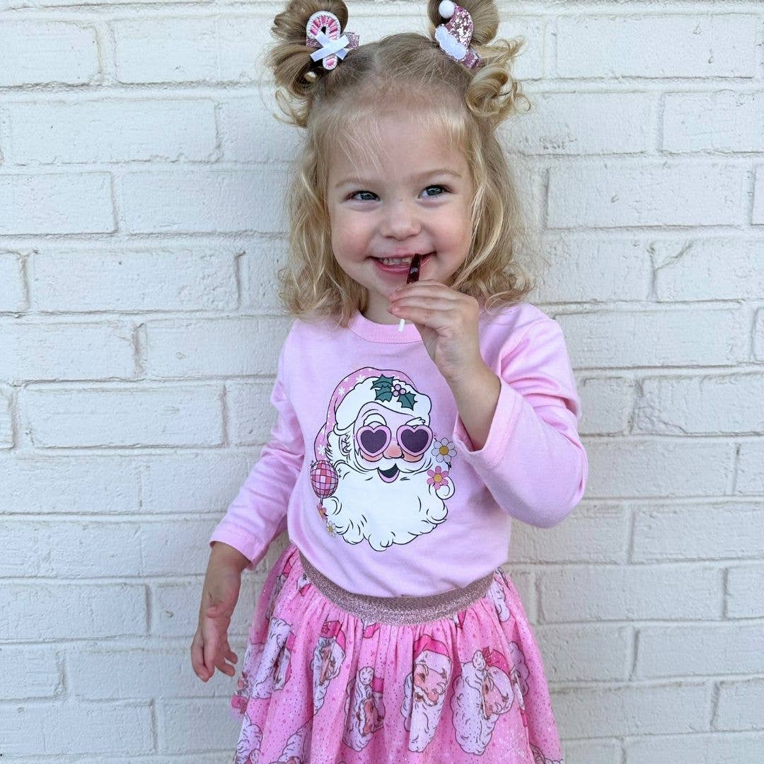 Pink Christmas Clip Set - Kids Holiday Hair Clips