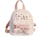 Tweed Mini Backpack with Flower Charms and Large Bow