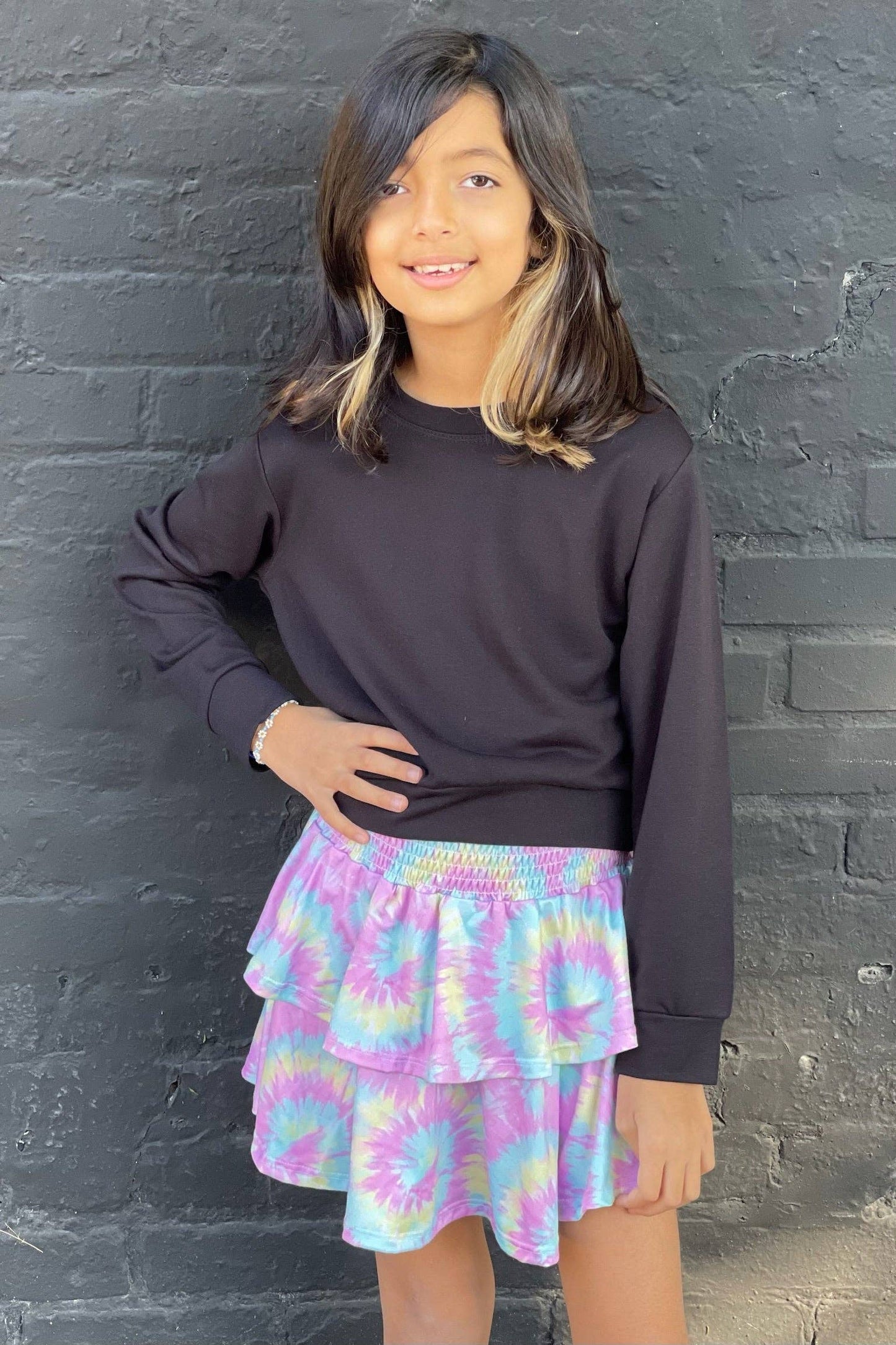 Simply Soft Smocked Ruffle Skirt - Cotton Candy Tie Dye