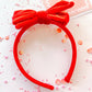 Red Glitter Velvet Bow Headband