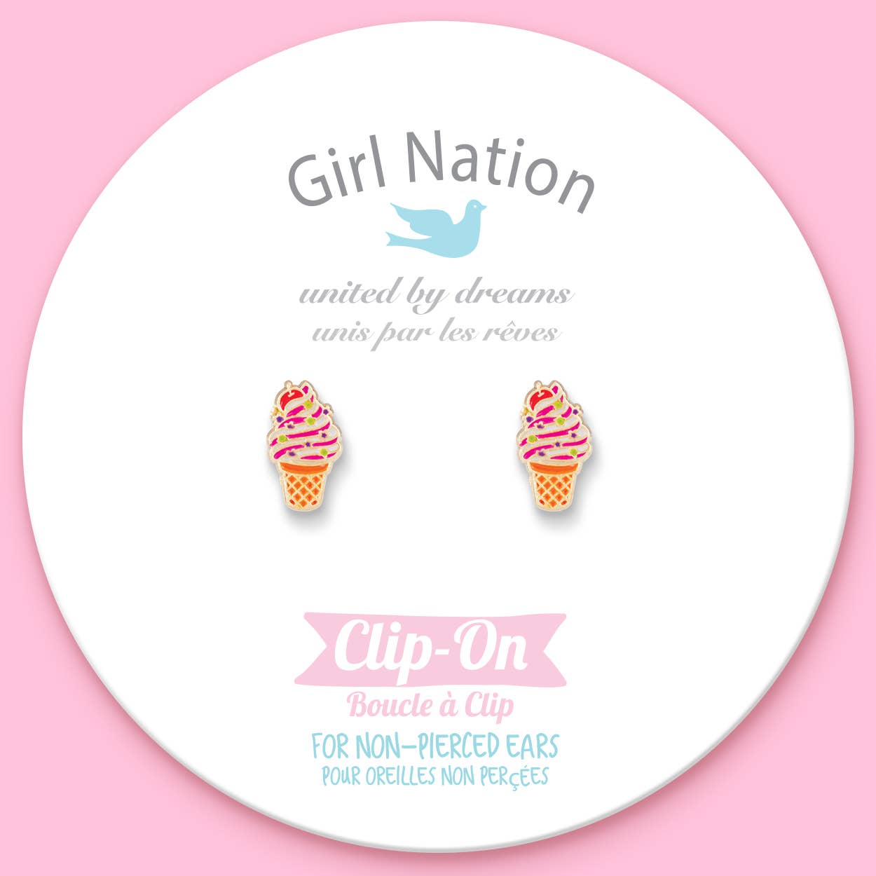 CLIP ON Cutie Earrings- Soft Serve Swirl