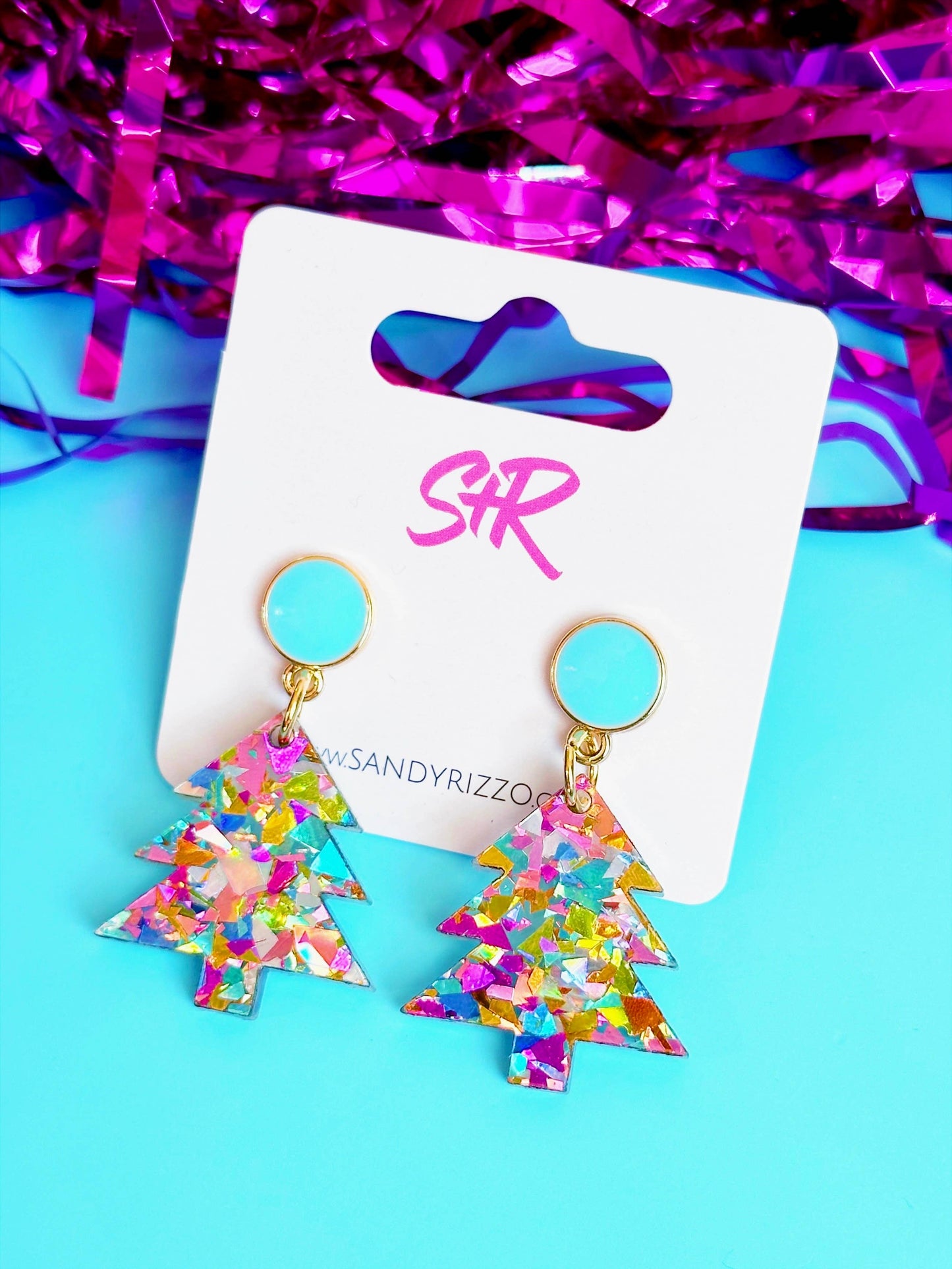 Confetti Acrylic Tween Christmas Tree Dangle