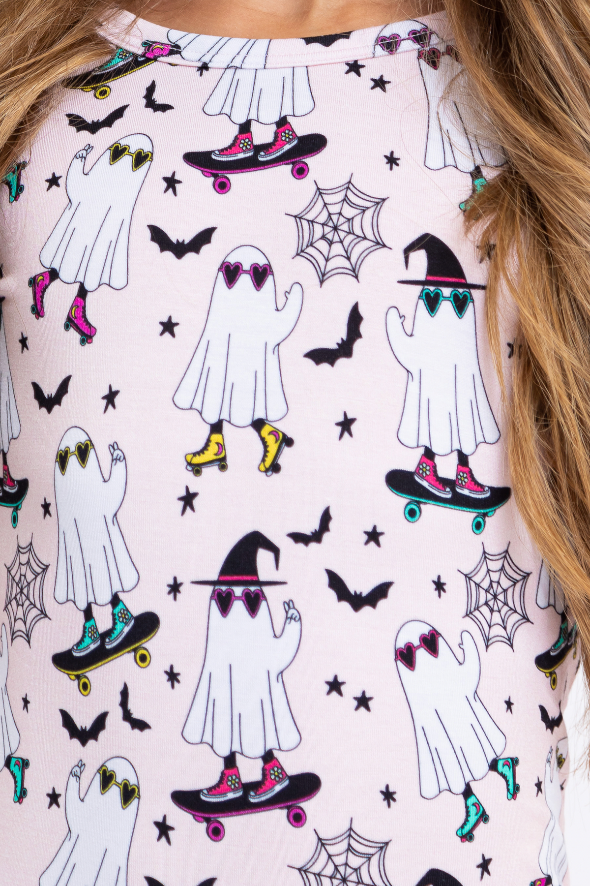 Kids Bamboo Pajamas -Ghouls Night out - Halloween - Coral
