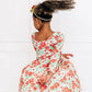 Holiday Floral Girls Twirl Dress, Christmas dresses for little girls, toddler girls clothing, red and green holiday