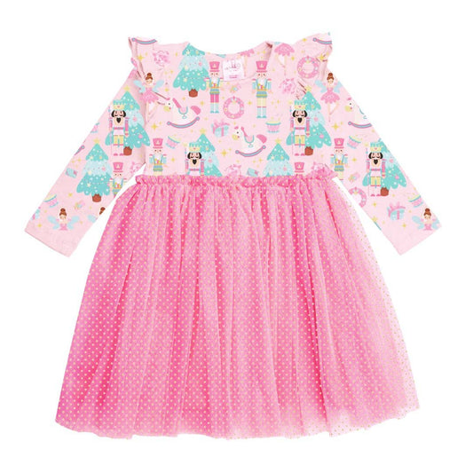 Nutcracker Christmas Long Sleeve Tutu Dress - Kids Christmas