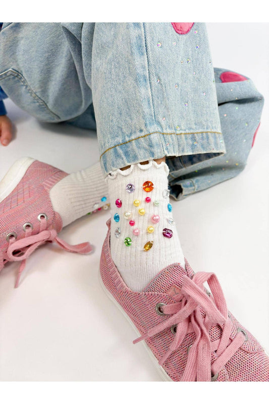 Multi-colored Gem High Socks