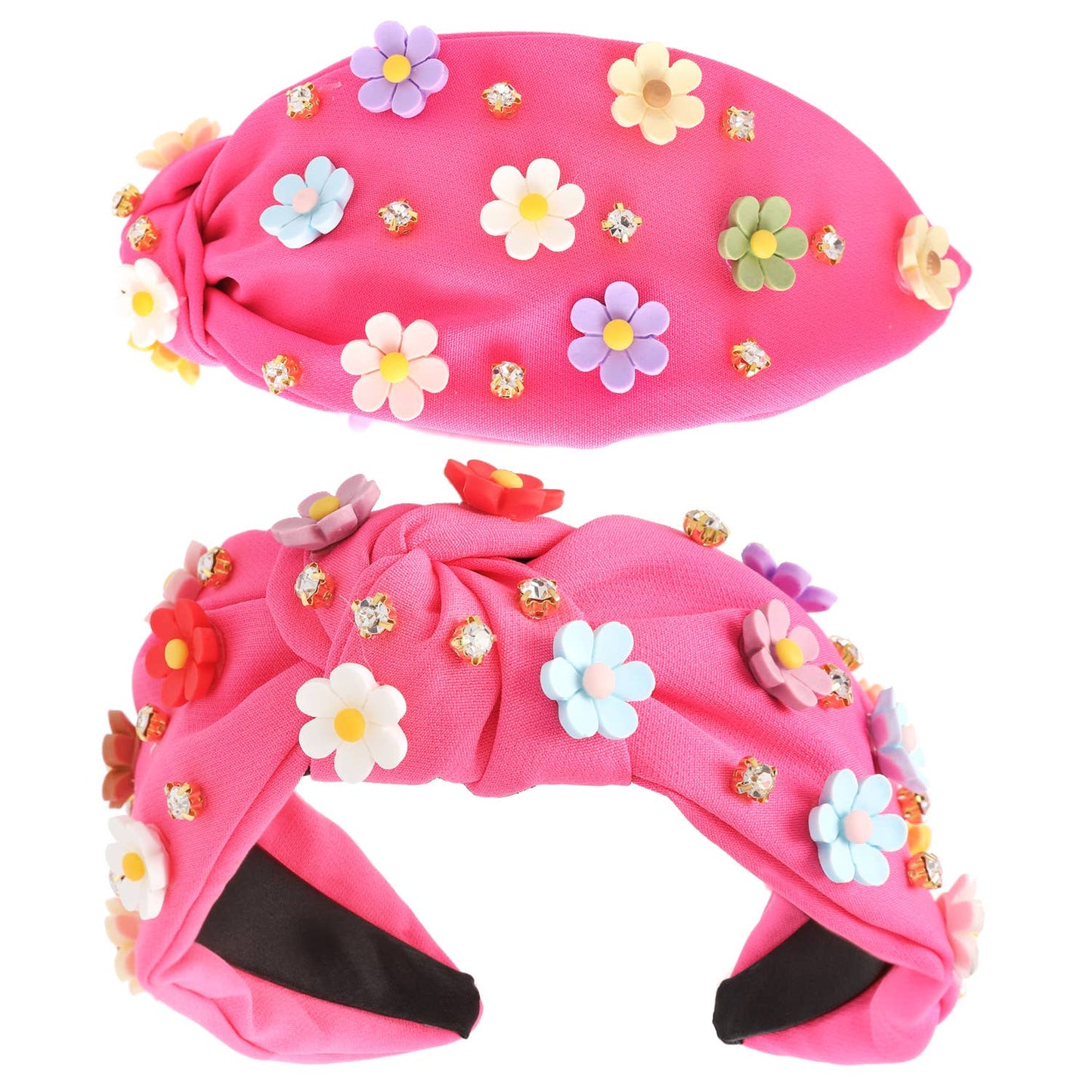 Multicolor Acrylic Floral Beaded Jeweled Headband