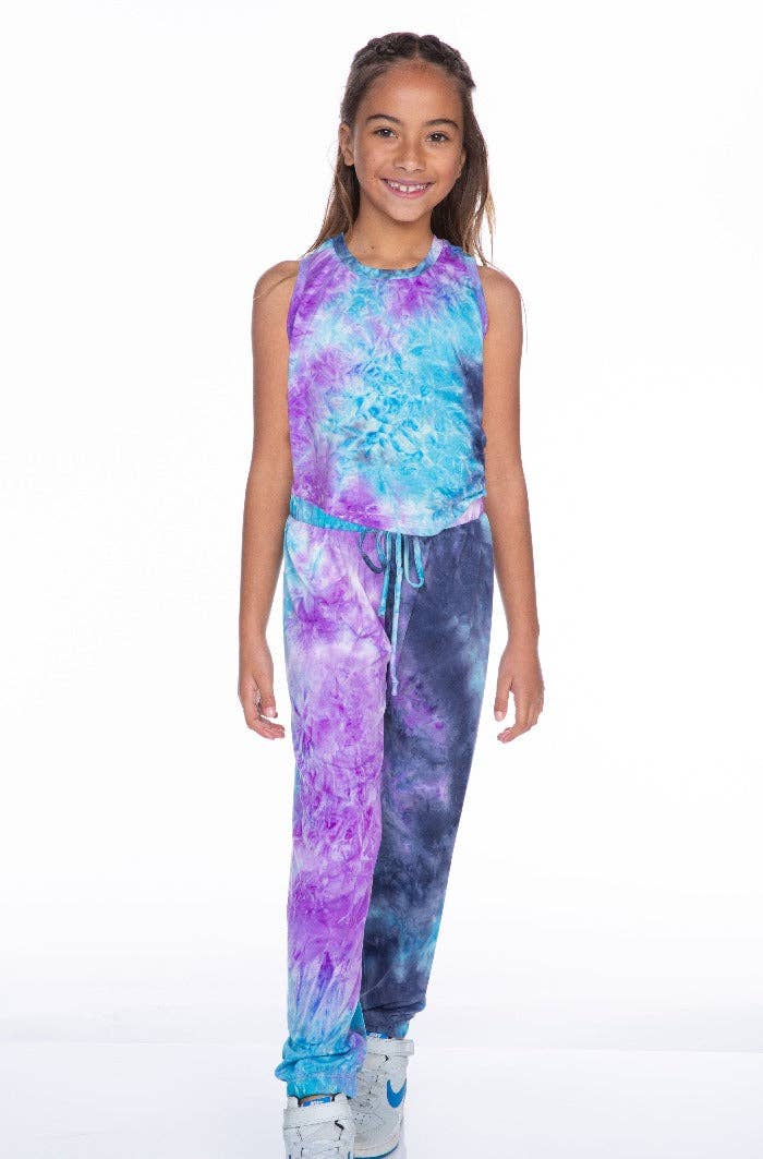 Simply Soft Sleeveless Easy Tank - Purple Turquoise Tie Dye
