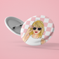 Pink Checker Taylor Button