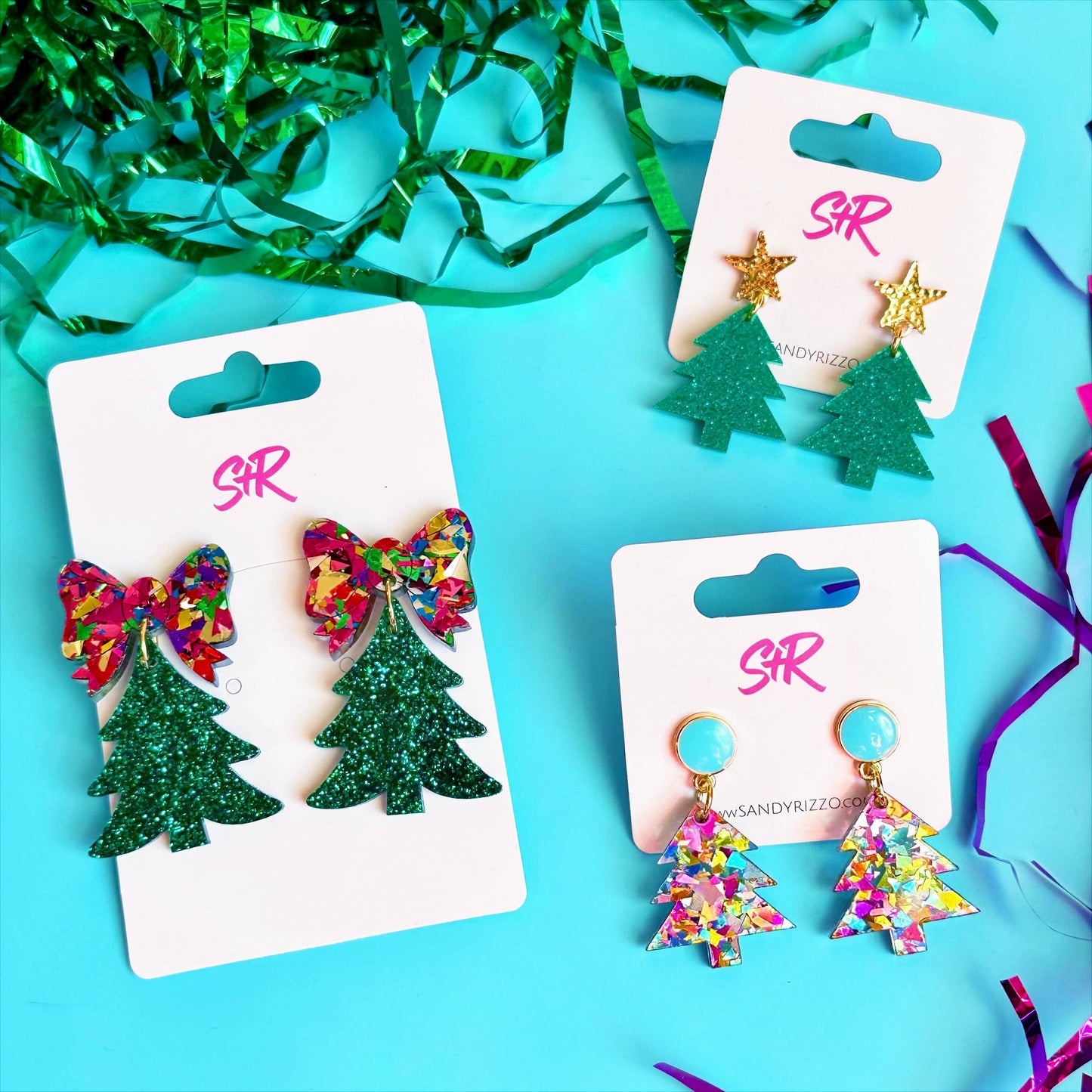 Confetti Acrylic Tween Christmas Tree Dangle