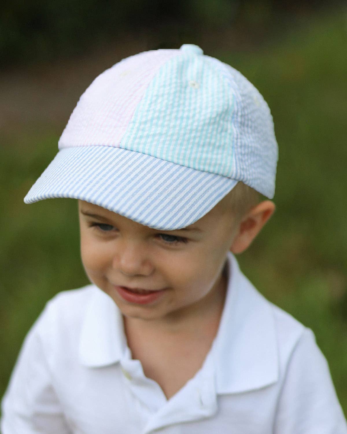 Baseball Hat in Multicolor Seersucker (Kid)