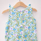 Blue & Green Flower Power Summer Romper Baby Toddler Girl