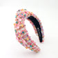 Adult Size Bubblegum Tweed Headband with Crystals