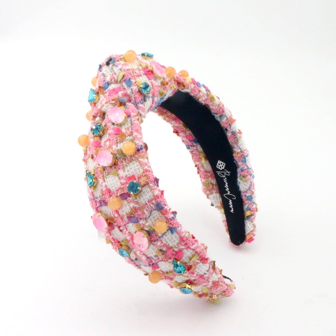 Adult Size Bubblegum Tweed Headband with Crystals