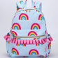 Pink Ruffle Rainbow Printed Backpack
